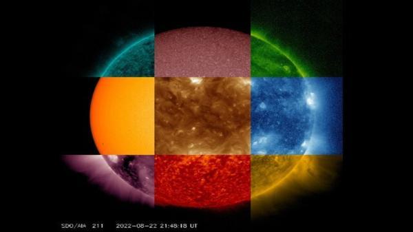 انتشار یک پازل 9 رنگ از خورشید از طریق ناسا
